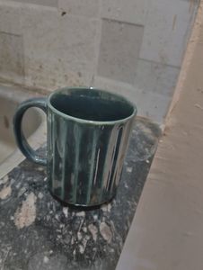 Floral green Large Ceramic Mug