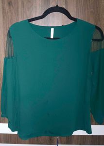 Green Sheer Sleeve Top