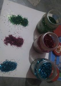 Three Colours Glitters For Decorating Cards, Art