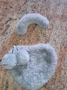 Fuzzy Heart Handbag