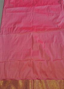 Pink Saree with Gold Border
