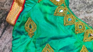 Gold Blouse And Green Blous