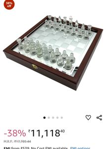 Glass Chest Set With Wooden Case