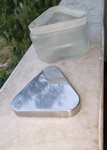 Transparent Glass Container With Steel Lid