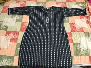 Black &amp; White Printed Kurta Set