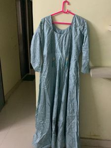 Beautiful Pastel Blue Anarkali Set.