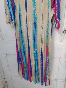 tie die women flared kurta