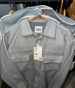 Zara Gray Relaxed Fit Jacket