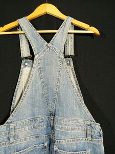 Blue Denim Dungree Shorts (Women's)