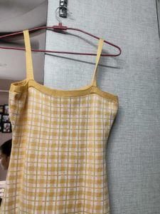 Yellow Plaid Mini Dress