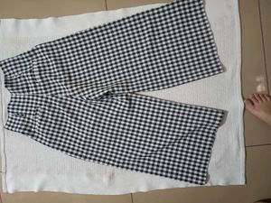 Gingham High-Waisted Wide Leg Pants