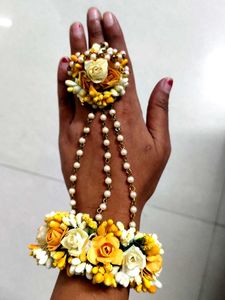 Floral Haldi Jewellery Set