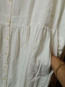 WHITE BUTTON-DOWN DRESS
