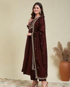 Brown anarkali kurta set 🤎