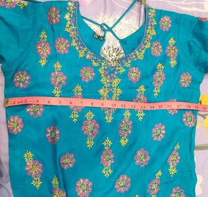 Embroidered Firozi Blue Salwar Suit