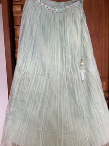 Light See Grean Ghaghra Choli With Shrug