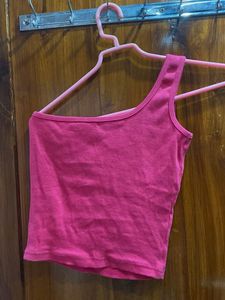 Pink One Shoulder Top