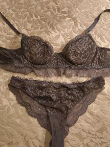 Dark Grey Lace Lingerie Set