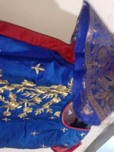 Red &amp; Blue Embroidered Dress