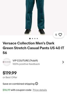 Versace formal Trouser by V. milan italy