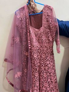 Elegant Pink Embroidered Anarkali Suit