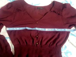 Burgundy Ruffle Midi Dress