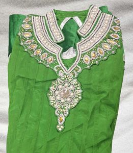 Green Dress Material