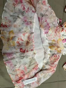 Forever New White &amp; Pink Floral Print SkaterDress