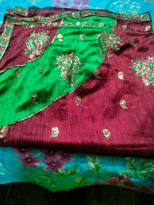 Chanderi Saree With Blouse And Petticoat..
