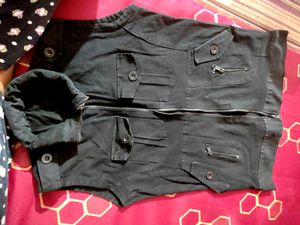 Amazing Dark Black Jacket With Hidden Hoddie