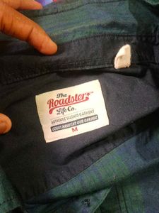Roadster Checked Shirt Of Dark Blue nd Green