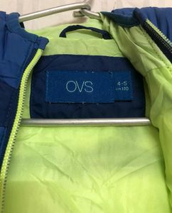 Ovs Blue Sleeveless Puffer Jacket