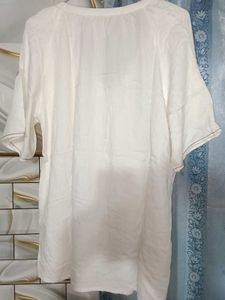 White Tassel Tie Top
