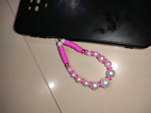 Pink &amp; Pearl Phone Charm