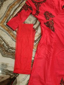 Red Embroidered Ethnic Gown