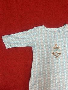 Embroidery Blue Kurta