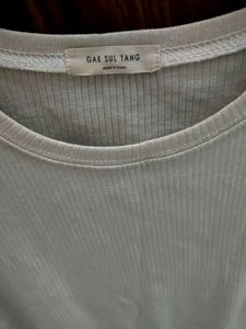Ribbed White Crewneck Tee