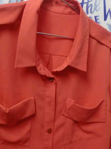 Coral Button-Down Shirt