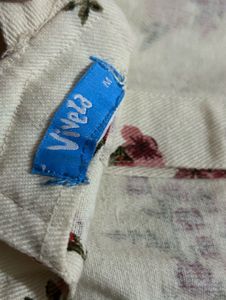gorgeous off white floral dungaree