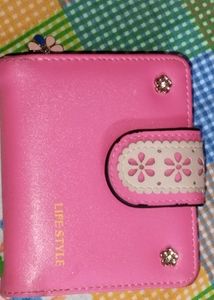 Pink Floral Accent Wallet