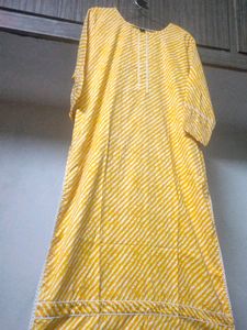 Lehariya Jaipuri cotton Kurti With Chicken Lace.