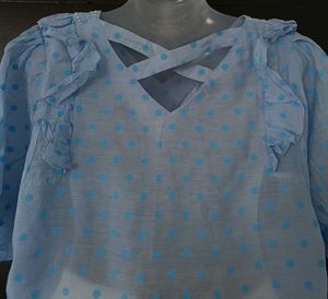 Blue Polka Tops