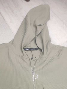 Zara Green Cropped Jacket