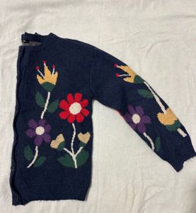 korean Floral chunky  Cardigan -