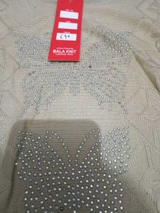 Beige Embellished Top