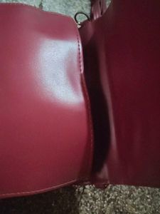 Burgundy Quilted Crossbody Bag