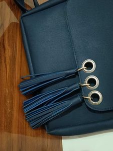 Navy Blue Tassel Crossbody Bag