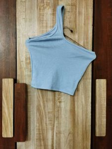 Blue One-Shoulder Tank