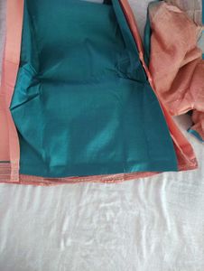 Unstitched Embroidered Dress Material, Peach