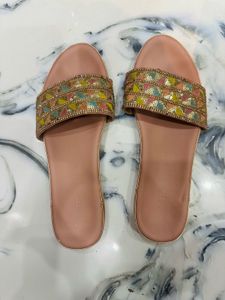 Pink Multicolour Partywear Flats